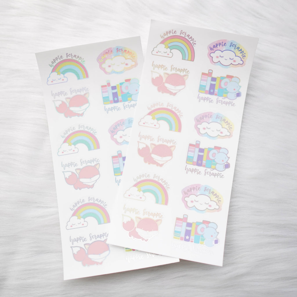 Foiled Seals : Rainbow & Cloud Happie Scrappie Seals