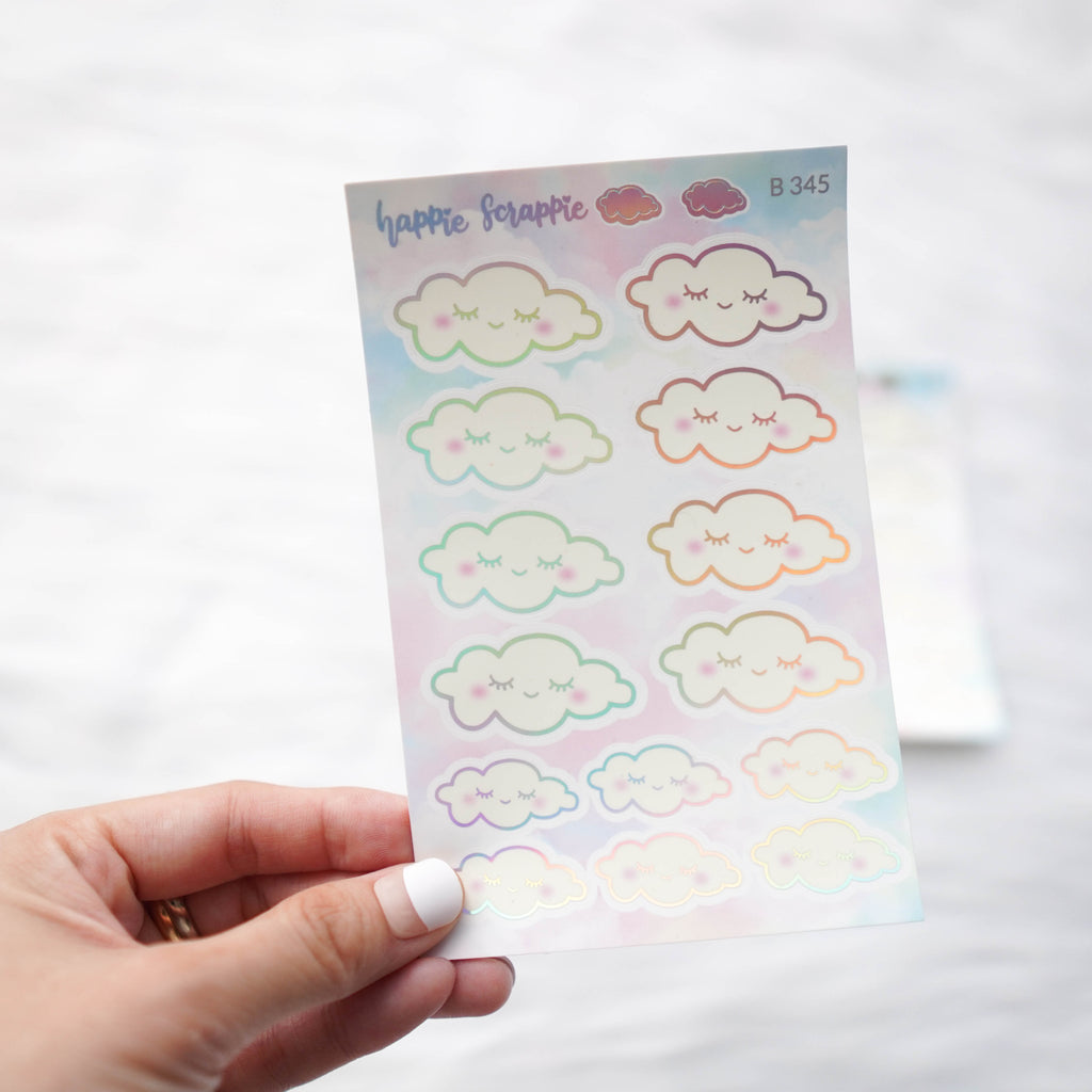 Planner Stickers : Foiled Sleepy Cloud Sticker (B345)