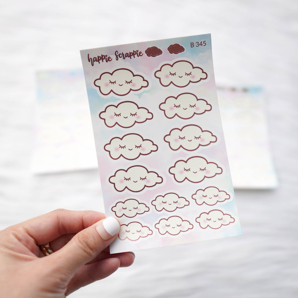 Planner Stickers : Foiled Sleepy Cloud Sticker (B345)