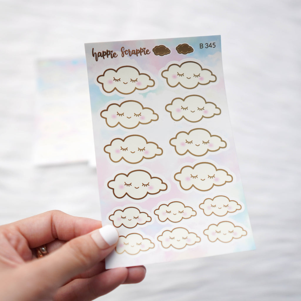 Planner Stickers : Foiled Sleepy Cloud Sticker (B345)