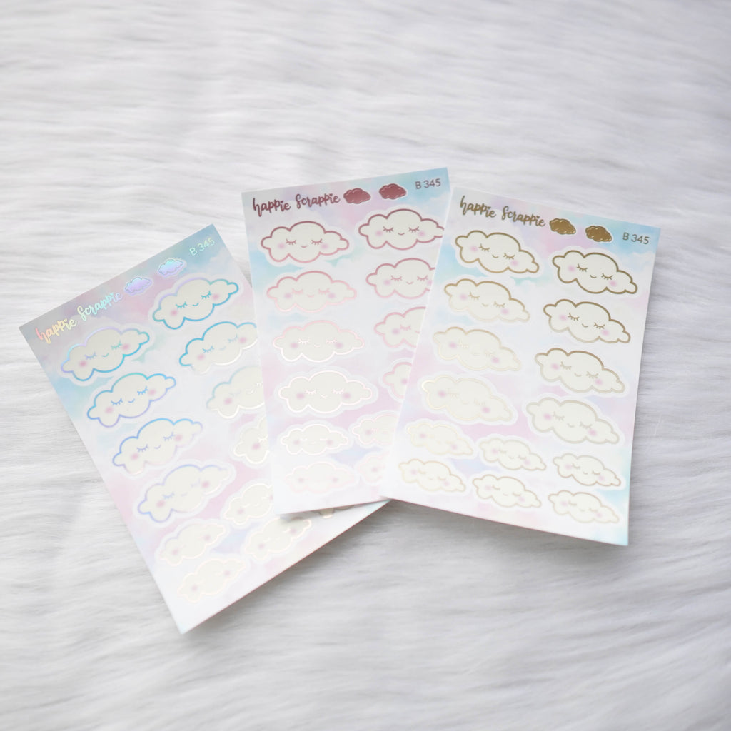 Planner Stickers : Foiled Sleepy Cloud Sticker (B345)