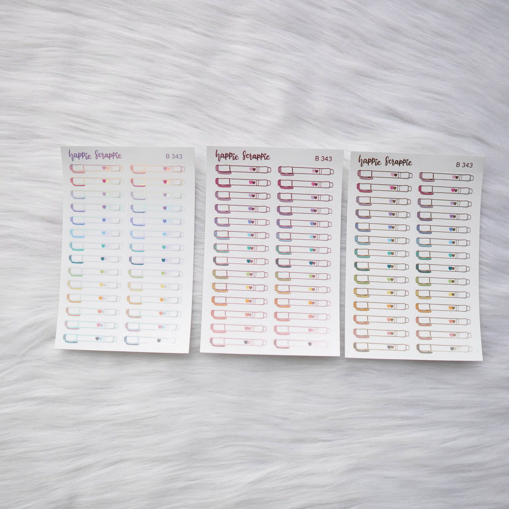 Planner Stickers : Foiled Mildliner Highlighter Sticker (B343)