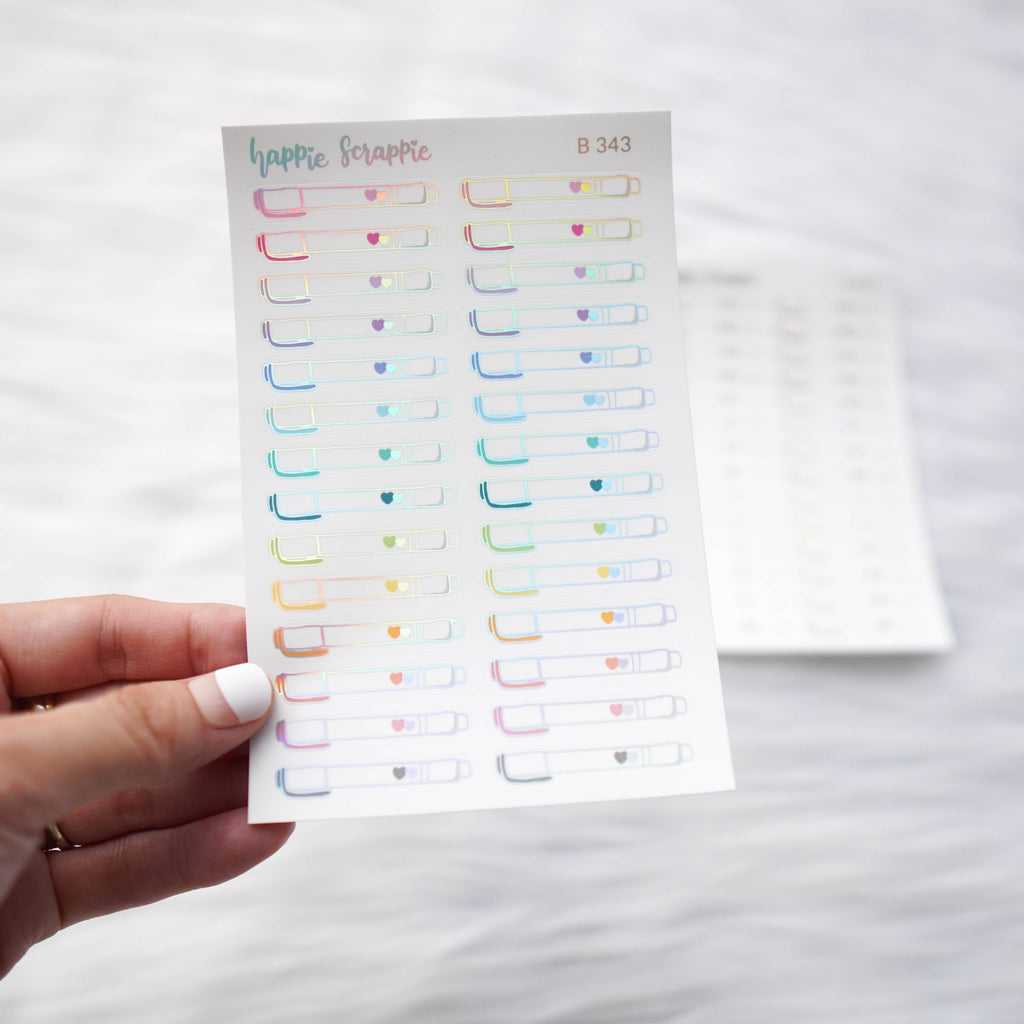 Planner Stickers : Foiled Mildliner Highlighter Sticker (B343)