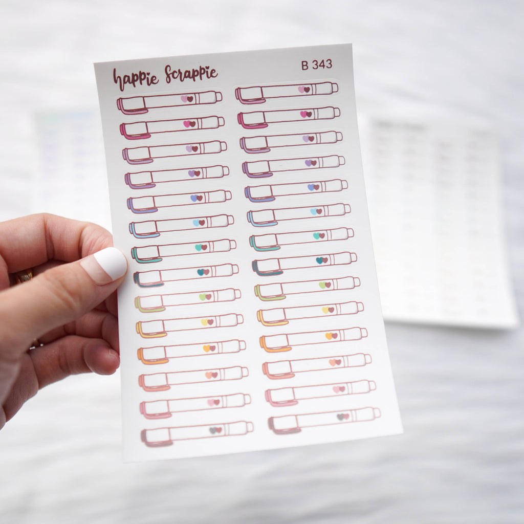 Planner Stickers : Foiled Mildliner Highlighter Sticker (B343)