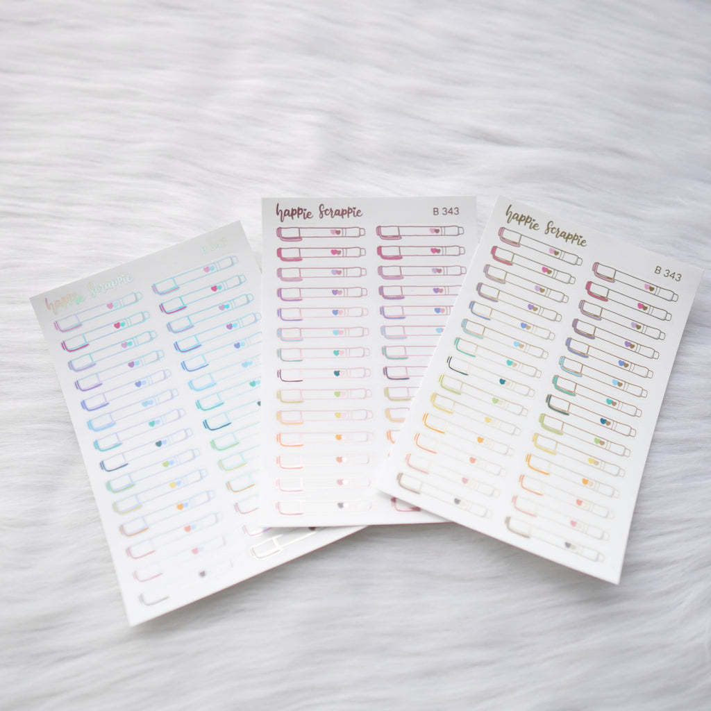Bullet Journal Sticker Pack, in Monochrome & Gold. Useful Planner Stickers  