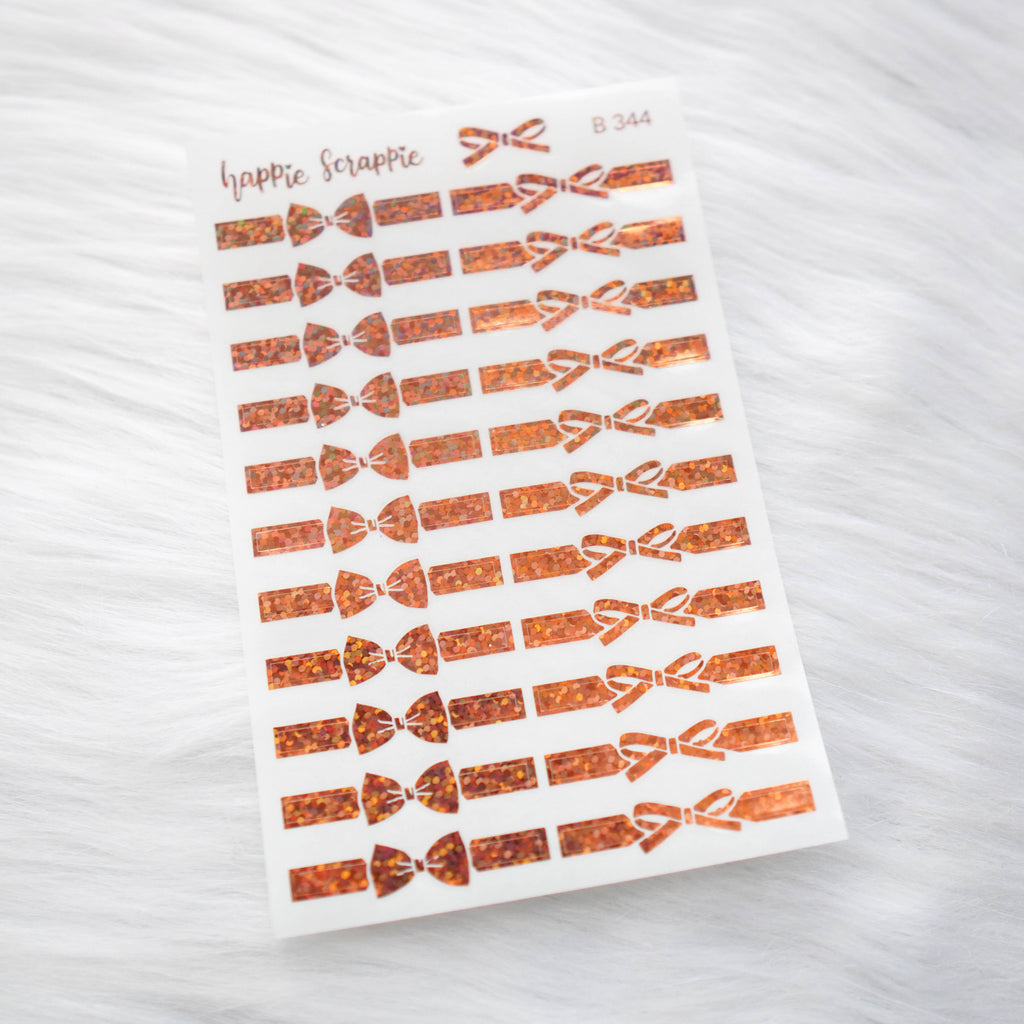 Planner Stickers : Bow Headers // Foiled Deco Header (B344)