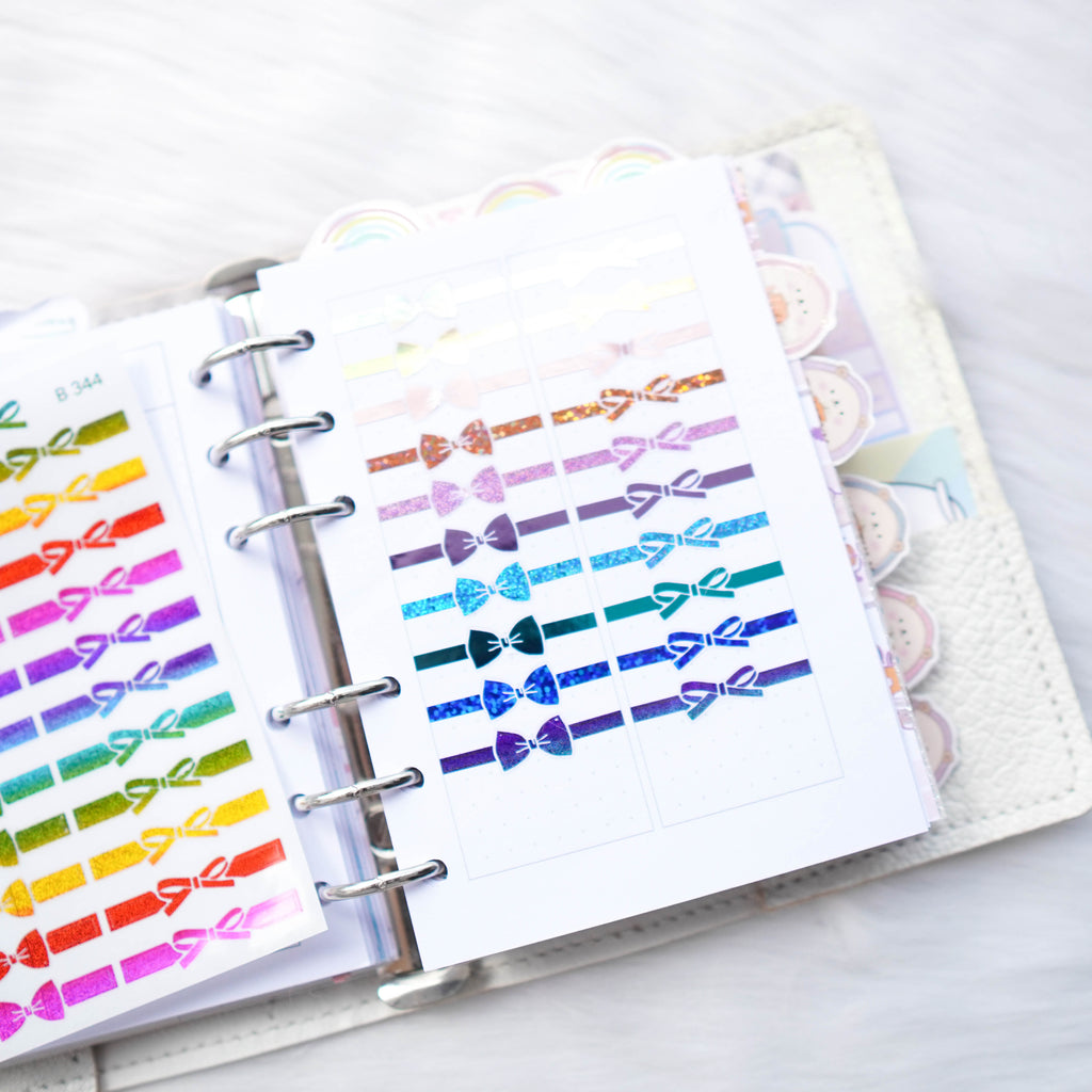 Planner Stickers : Bow Headers // Foiled Deco Header (B344)