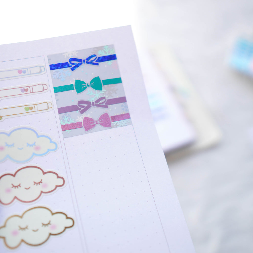 Planner Stickers : Bow Headers // Foiled Deco Header (B344)