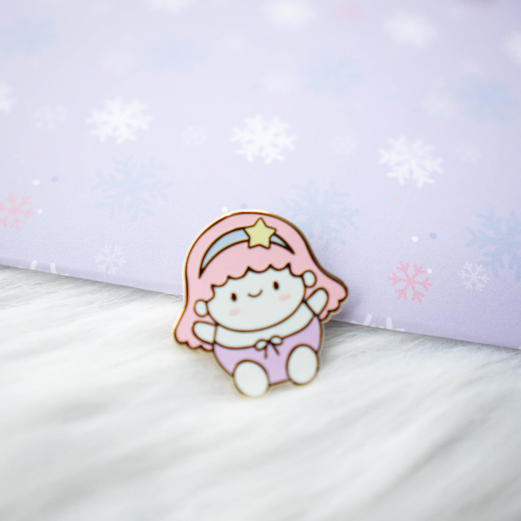 Pins : Cutie Patootie // Pink Hair Girl //  Magnetic Backing