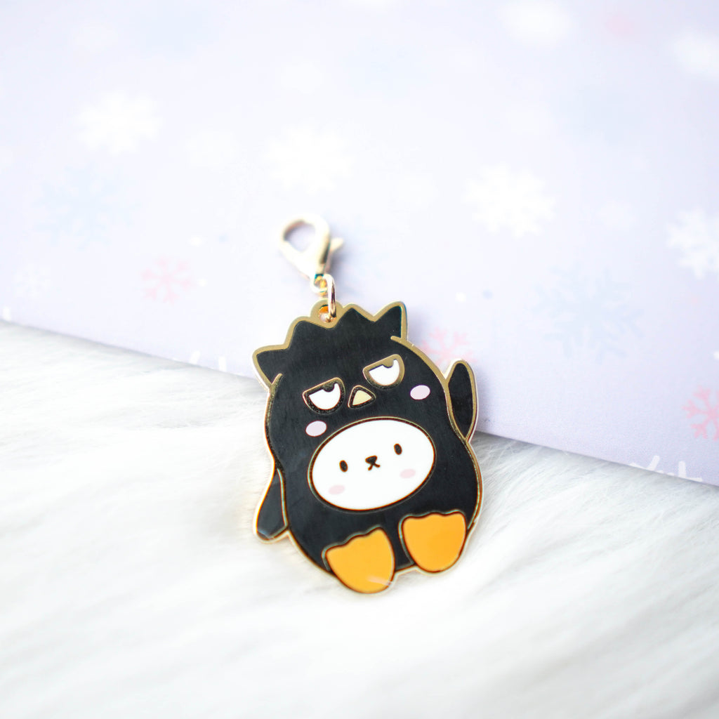 Dangling Charm : Cutie Patootie // Black Spiky Hair Penguin