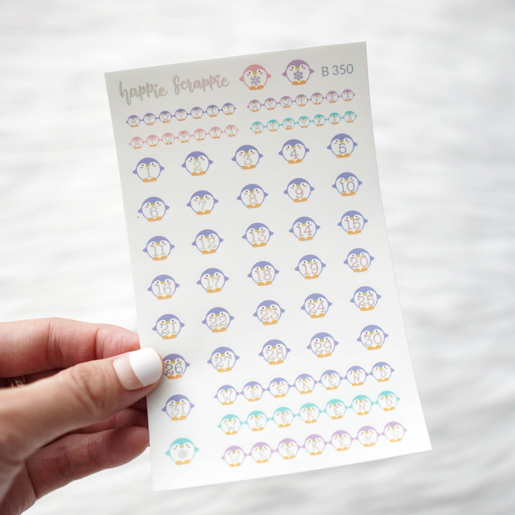 Planner Stickers : Cozy Winter //  Foiled Date Dots (B350)