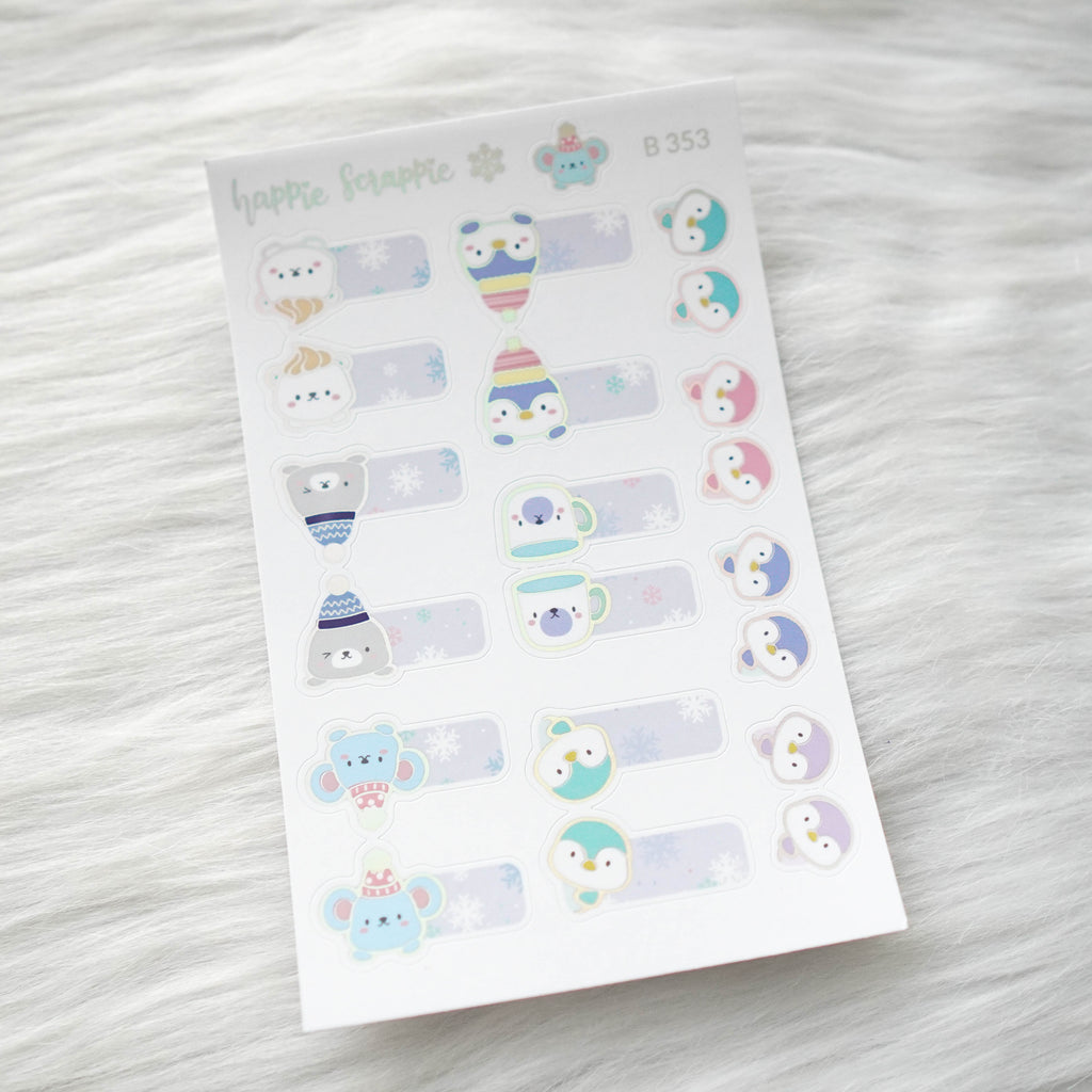 Planner Stickers : Cozy Winter // Foiled Tabs (B353)