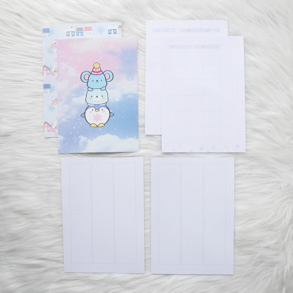 Disc / Rings Planner Inserts - Cozy Winter // Weekly (With Monthly View)