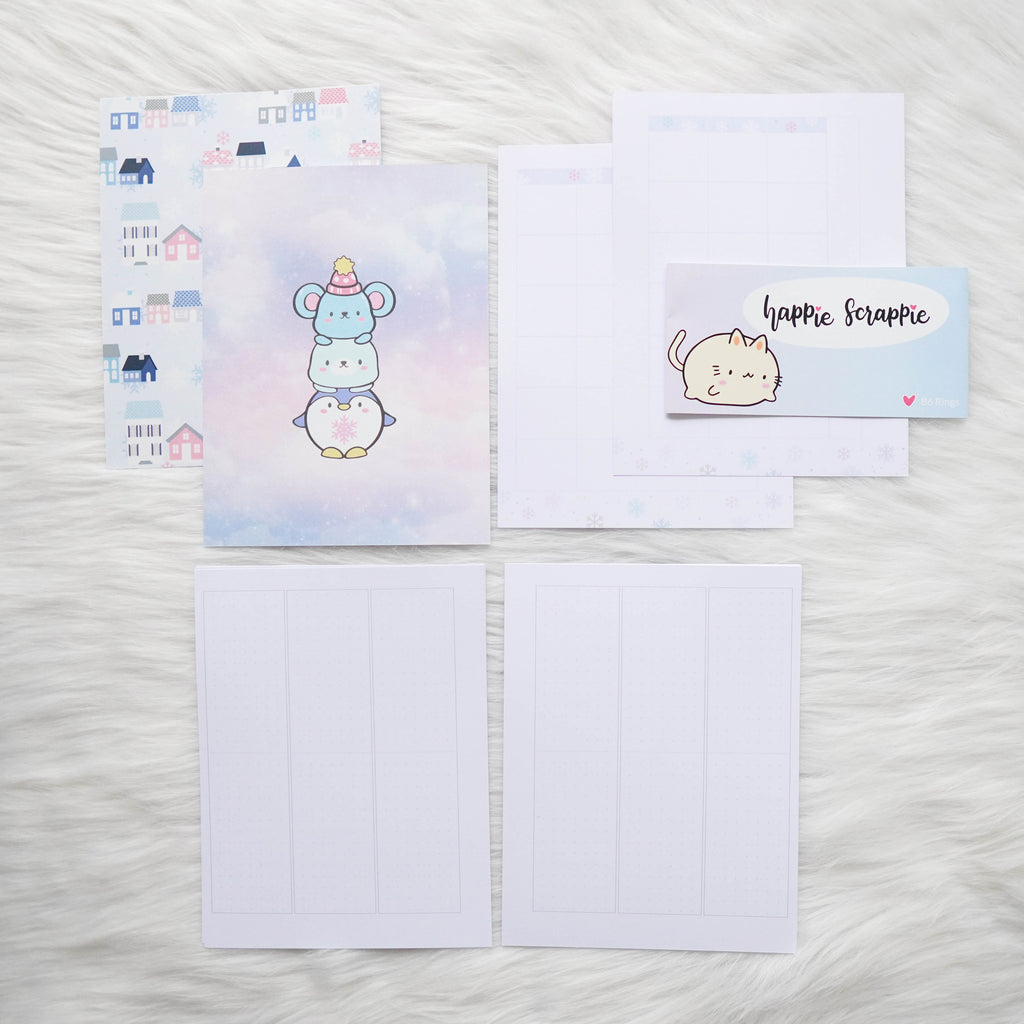 Disc / Rings Planner Inserts - Cozy Winter // Weekly (With Monthly View)