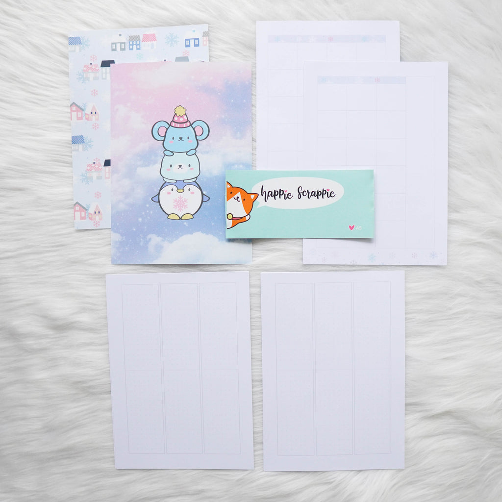 Disc / Rings Planner Inserts - Cozy Winter // Weekly (With Monthly View)