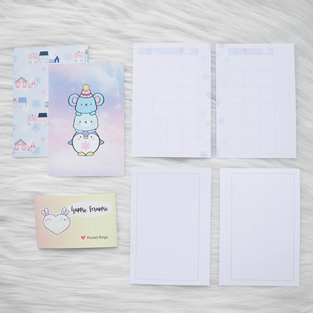 Disc / Rings Planner Inserts - Cozy Winter // Weekly (With Monthly View)