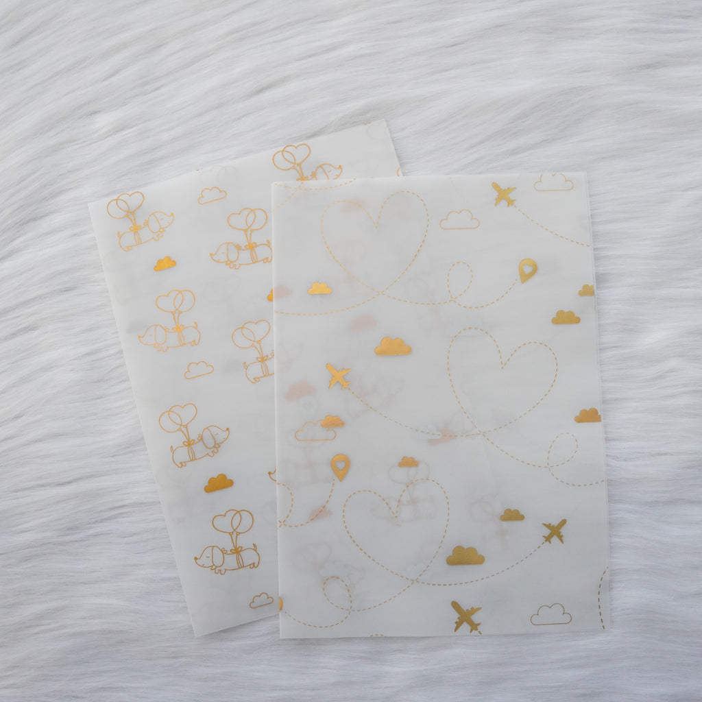 Vellum : Holo Gold Foiled // Let's Go Travel  (Set of 2)