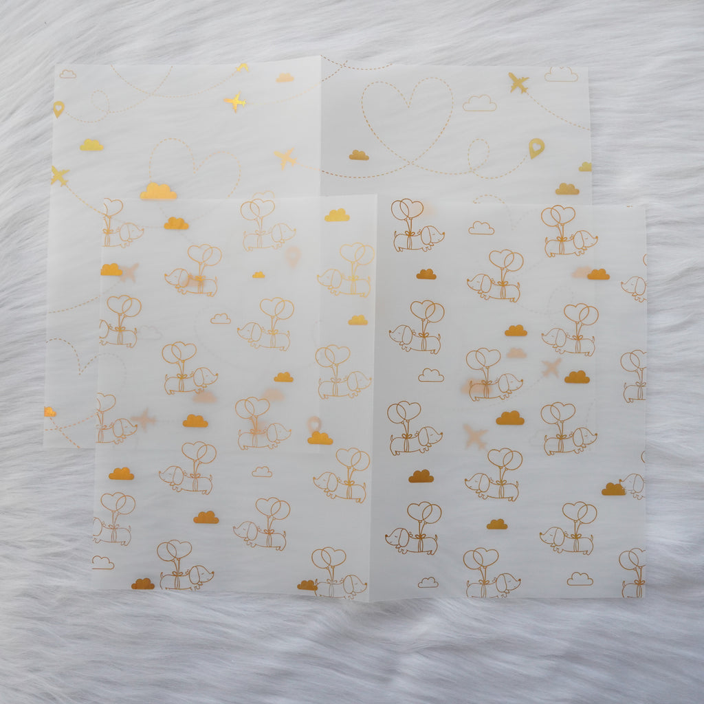 Vellum : Holo Gold Foiled // Let's Go Travel  (Set of 2)