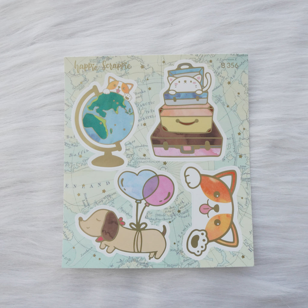 Foiled Stickers : Let's Go Travel // Big Elements - B356