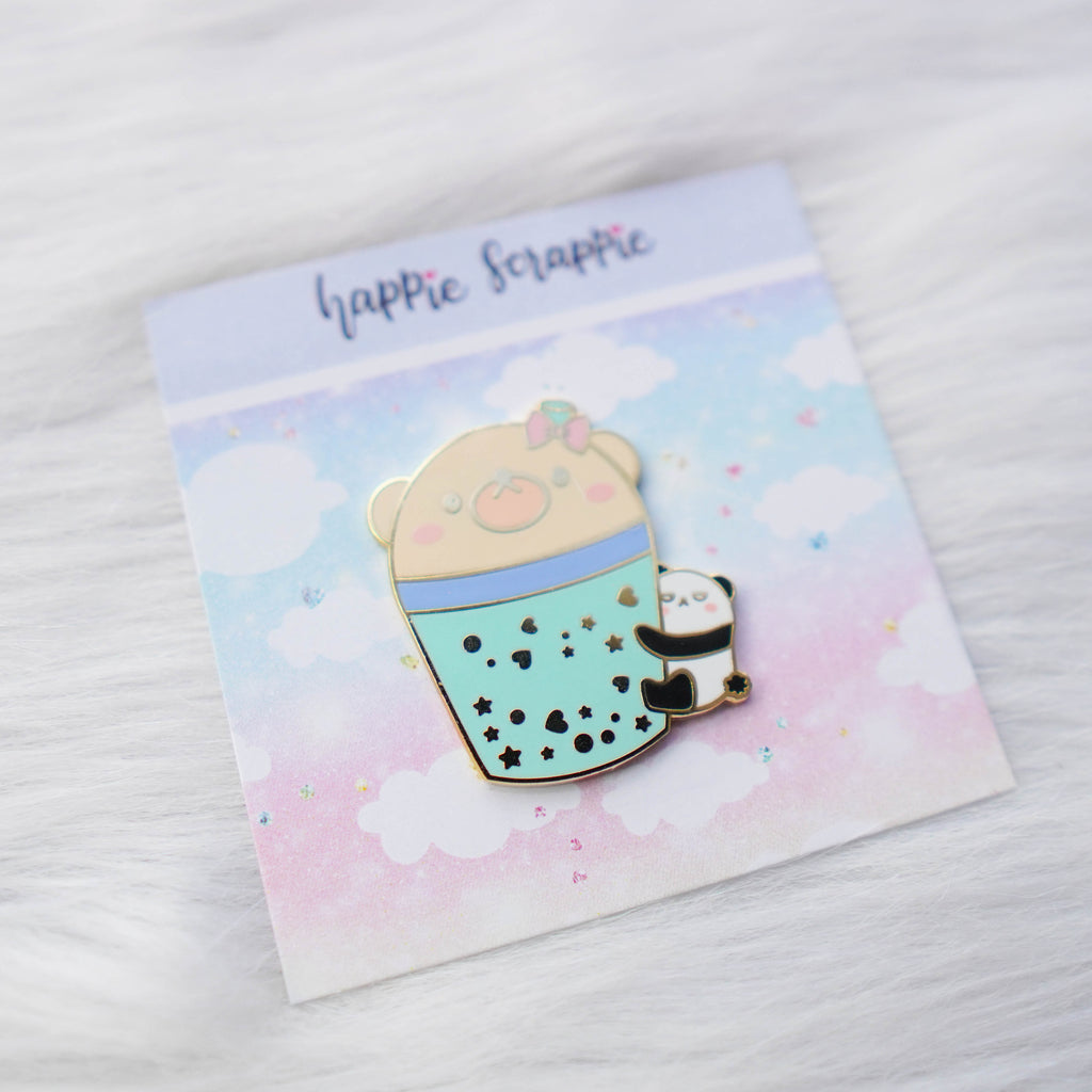 Pins :  Positivi-TEA // Boba Bear with Side-Eye Panda