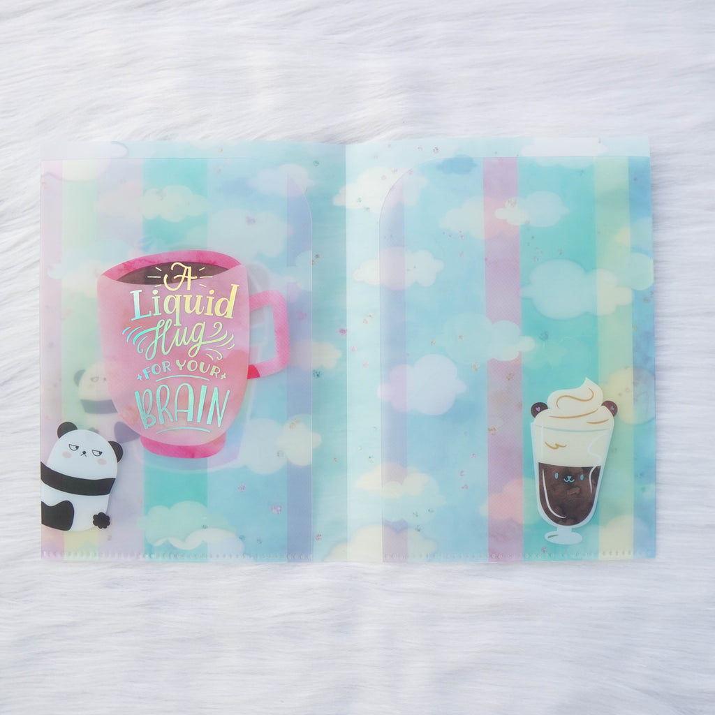 Jumbo Sticker Folder : Positivi-TEA (Boba Bear) Storage Folder (Holo Silver Foiled)