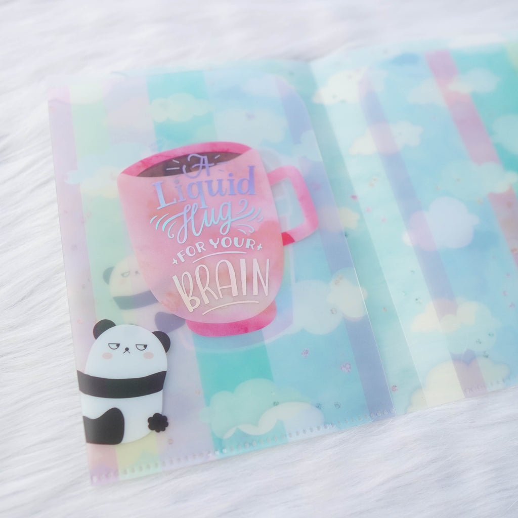 Jumbo Sticker Folder : Positivi-TEA (Boba Bear) Storage Folder (Holo Silver Foiled)