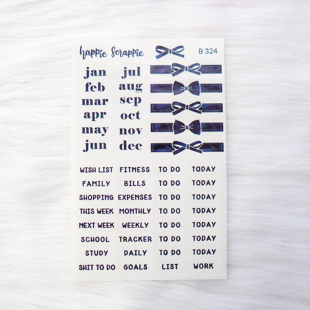 Planner Stickers : Foiled Clear Label Stickers // B324