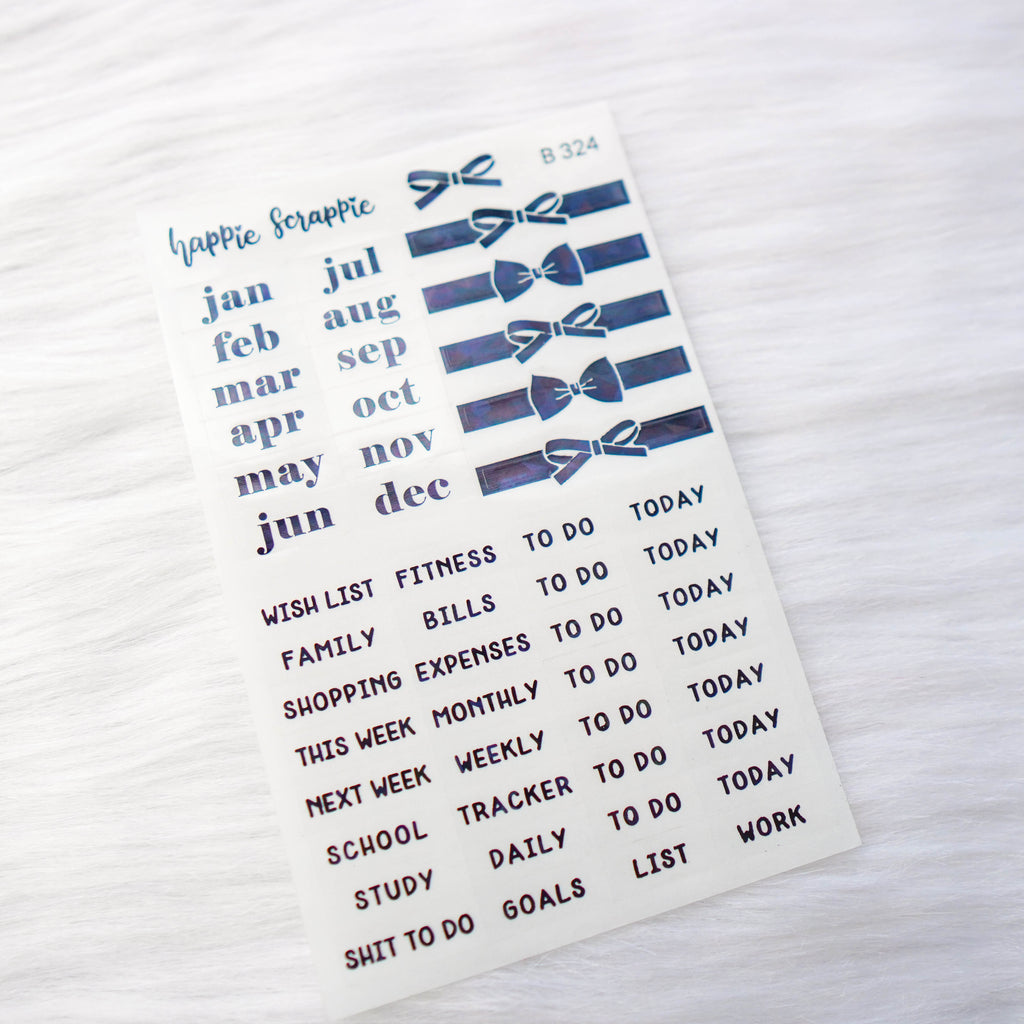 Planner Stickers : Foiled Clear Label Stickers // B324