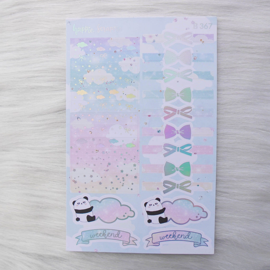 Planner Stickers : Positivi-TEA - Headers & Banner (B367)  // Holo Silver Foiled
