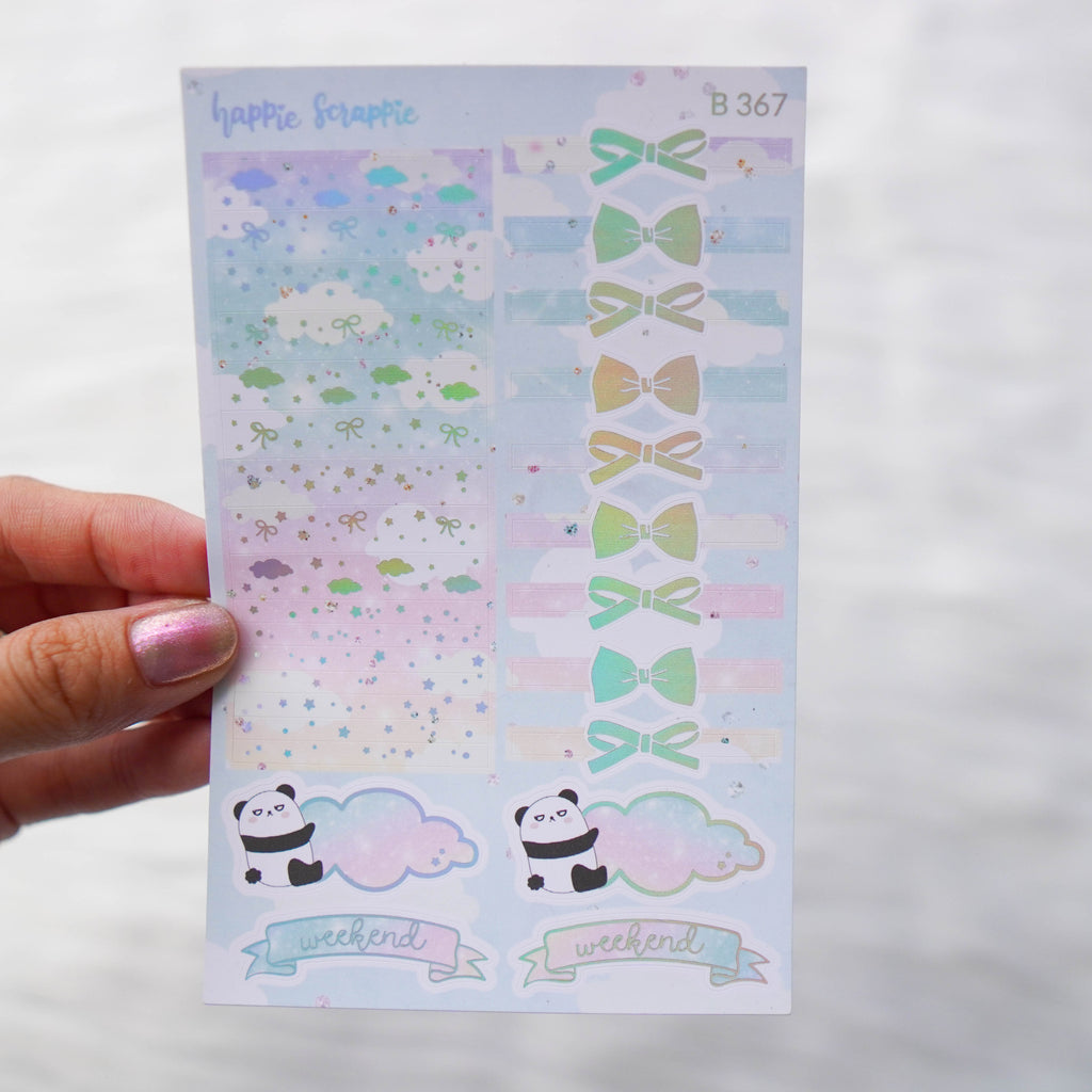 Planner Stickers : Positivi-TEA - Headers & Banner (B367)  // Holo Silver Foiled