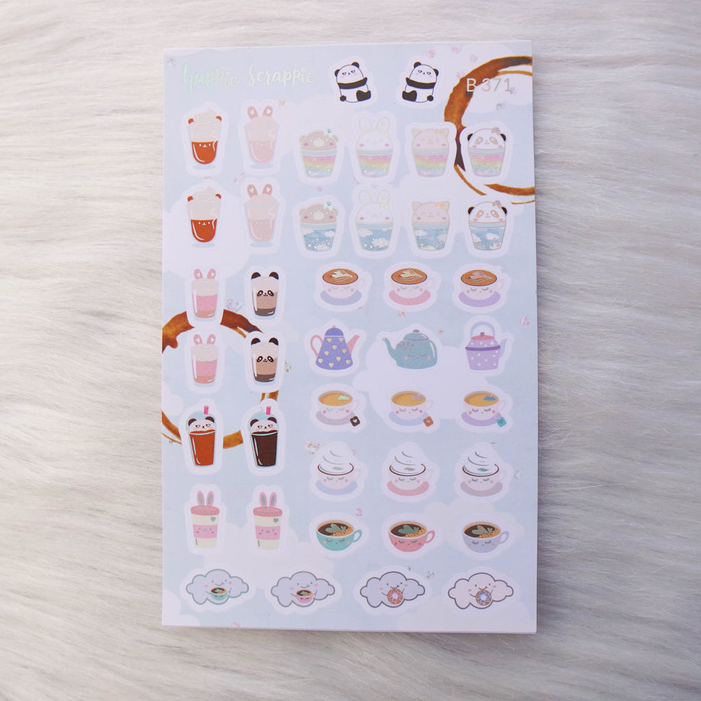 Planner Stickers : Positivi-TEA - Mini Elements // Holo Silver Foil (B371)