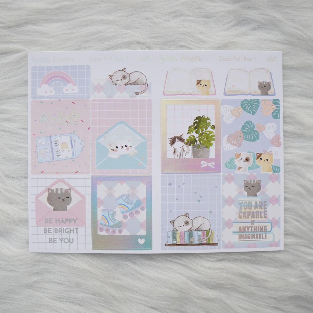 Sticker Kit - Fave Things Kitty (3 Deco Full Boxes) - Foiled Stickers (F667 / F668 / F669)