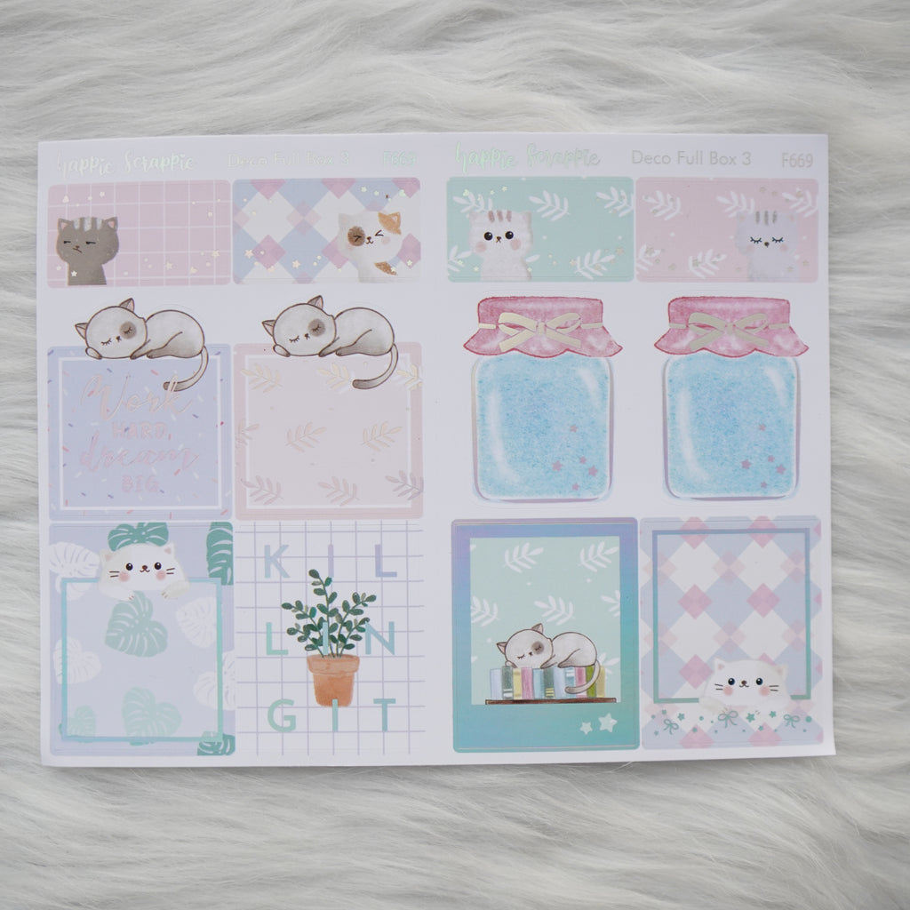 Sticker Kit - Fave Things Kitty (3 Deco Full Boxes) - Foiled Stickers (F667 / F668 / F669)