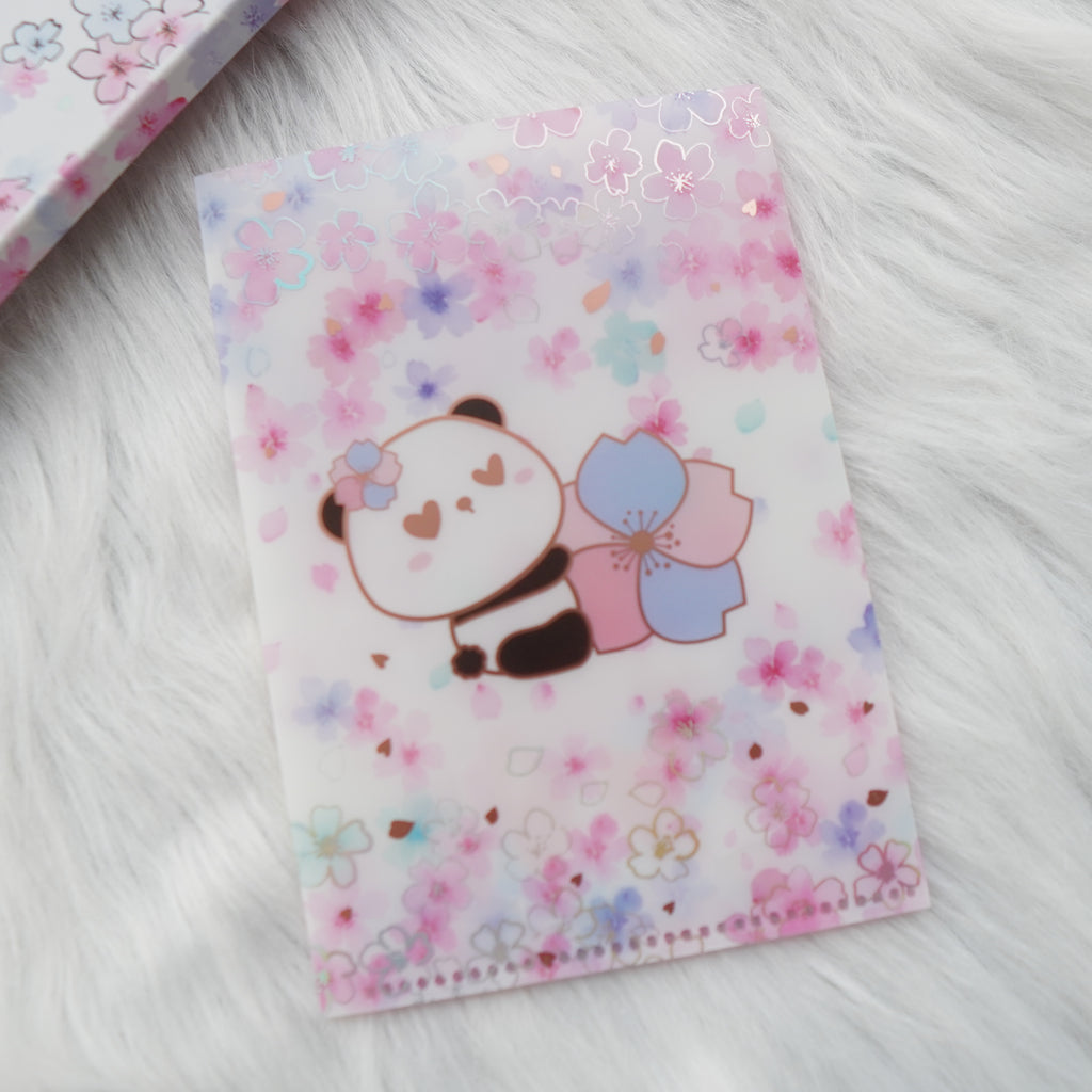 Jumbo Sticker Folder : Cherry Blossom Storage Folder (Holo Silver x Rose Gold Foiled)