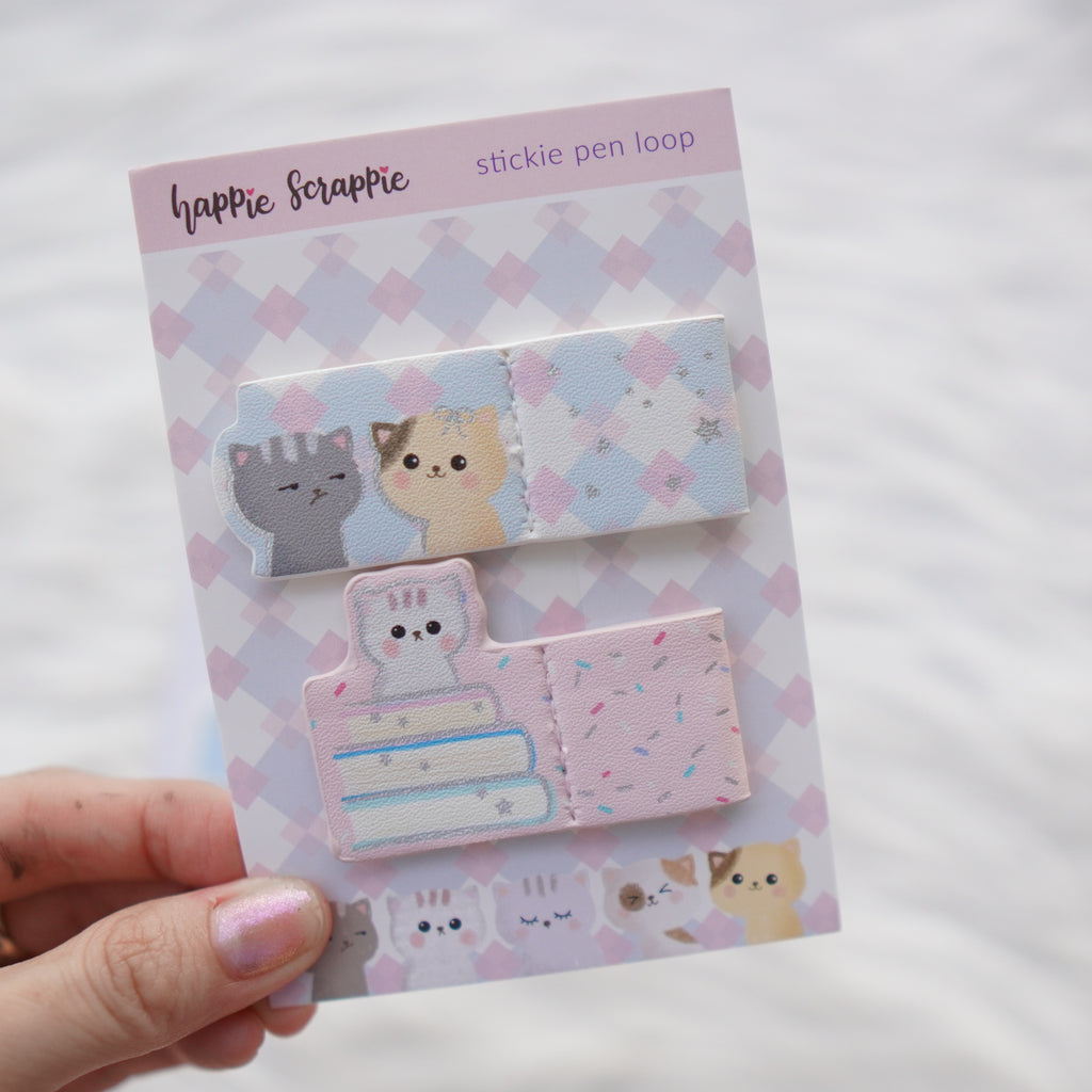 Stickie Pen Loops : Fave Things - Kitty // Holo Silver Foiled