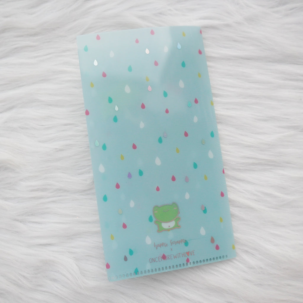 Hobo Weeks Sticker Folder : Spring Shower Storage Folder (Holo Silve Foiled) // Collab with OnceMoreWithLove