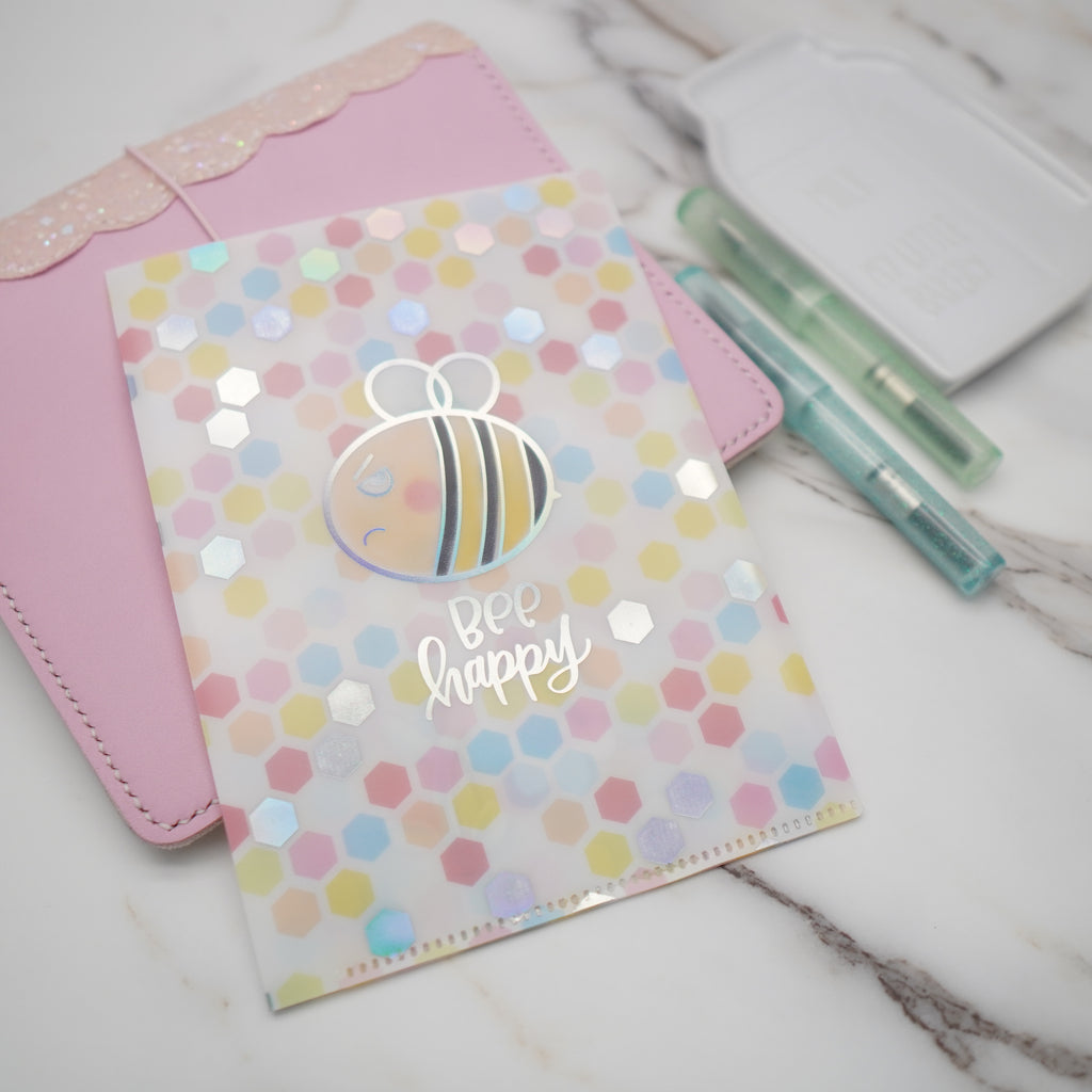 Jumbo Sticker Folder :  Grumpy Bee Storage Folder (Holo Silver Foiled)