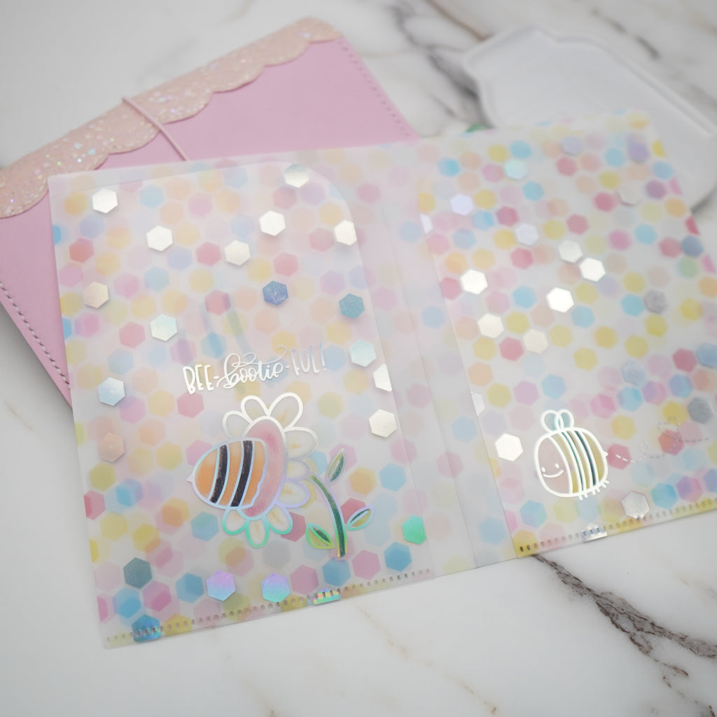 Jumbo Sticker Folder :  Grumpy Bee Storage Folder (Holo Silver Foiled)