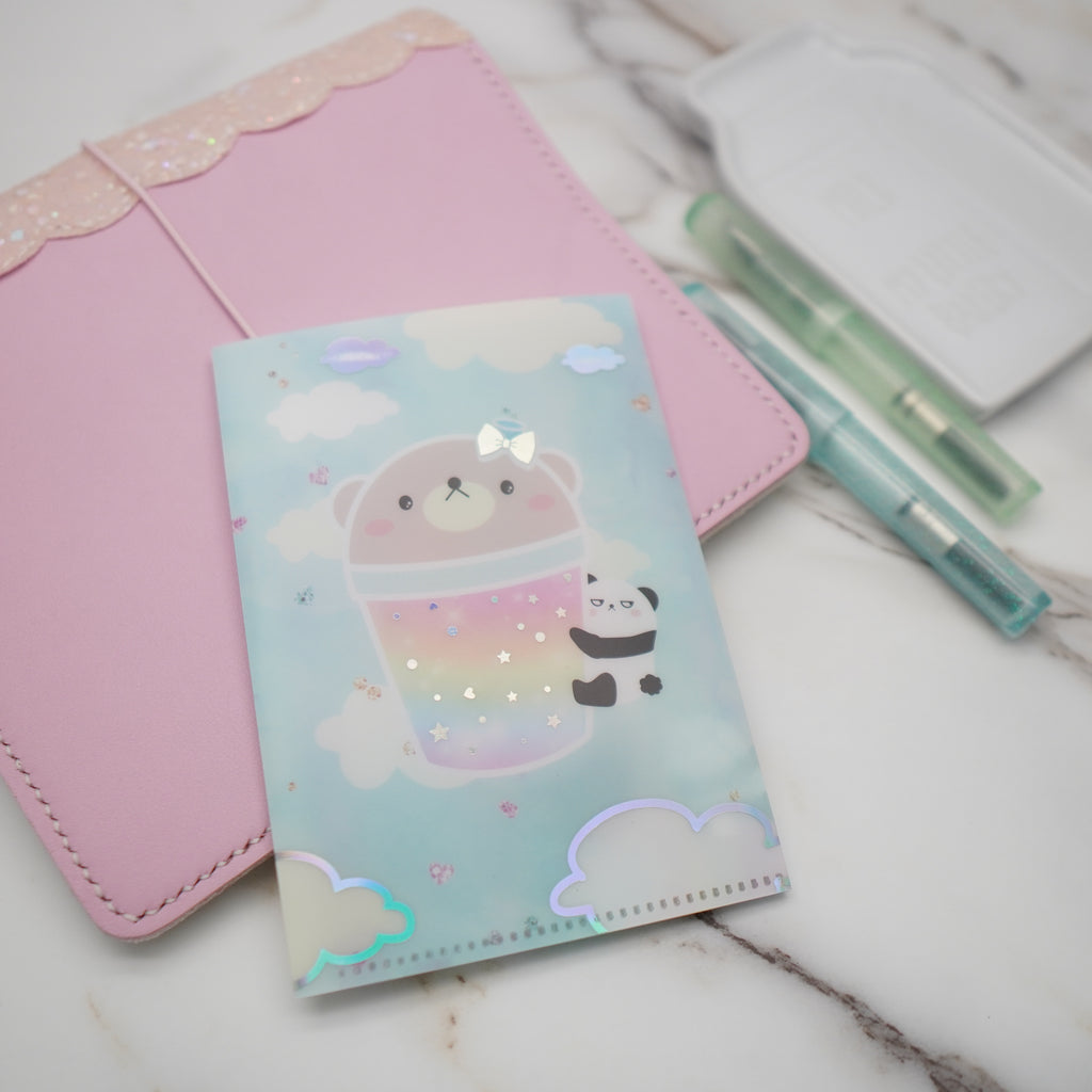 Regular Sticker Folder : Positivi-TEA (Boba Bear) Storage Folder (Holo Silver Foiled)