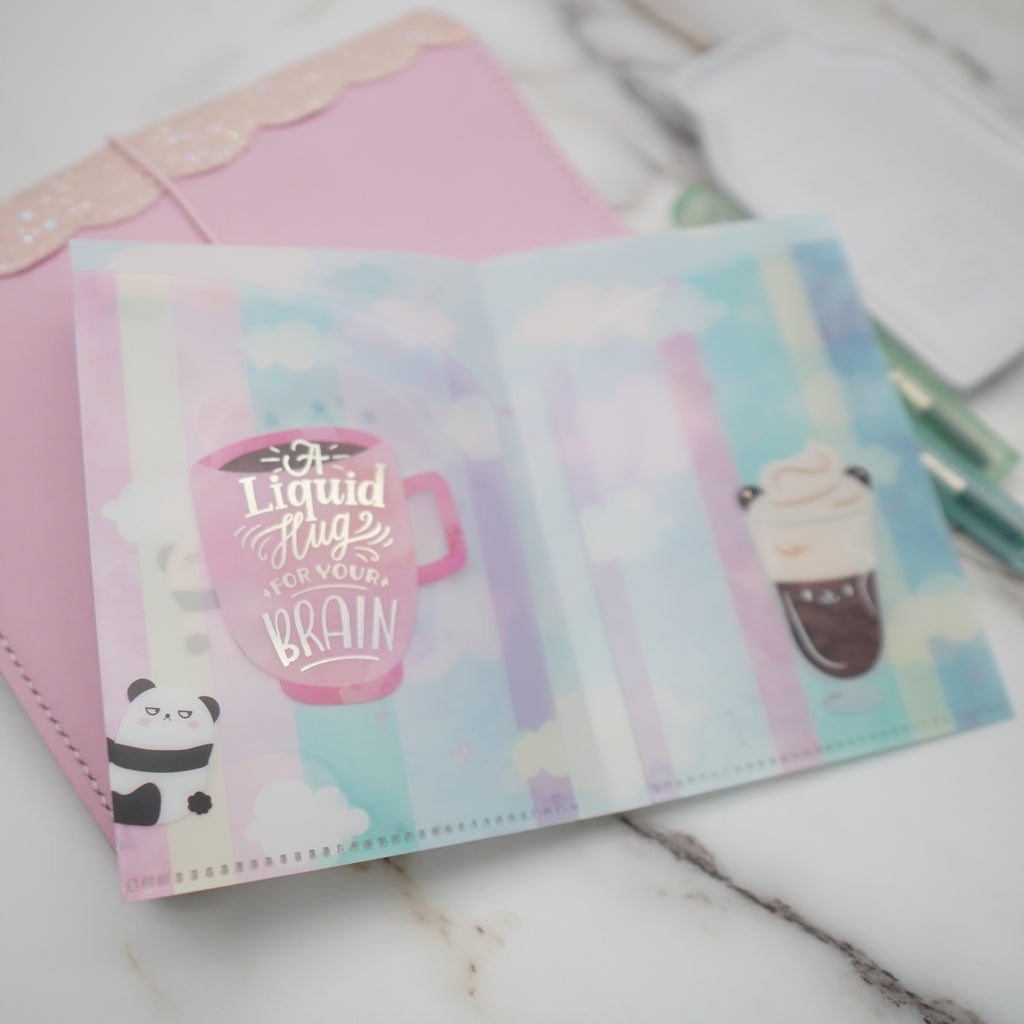 Regular Sticker Folder : Positivi-TEA (Boba Bear) Storage Folder (Holo Silver Foiled)