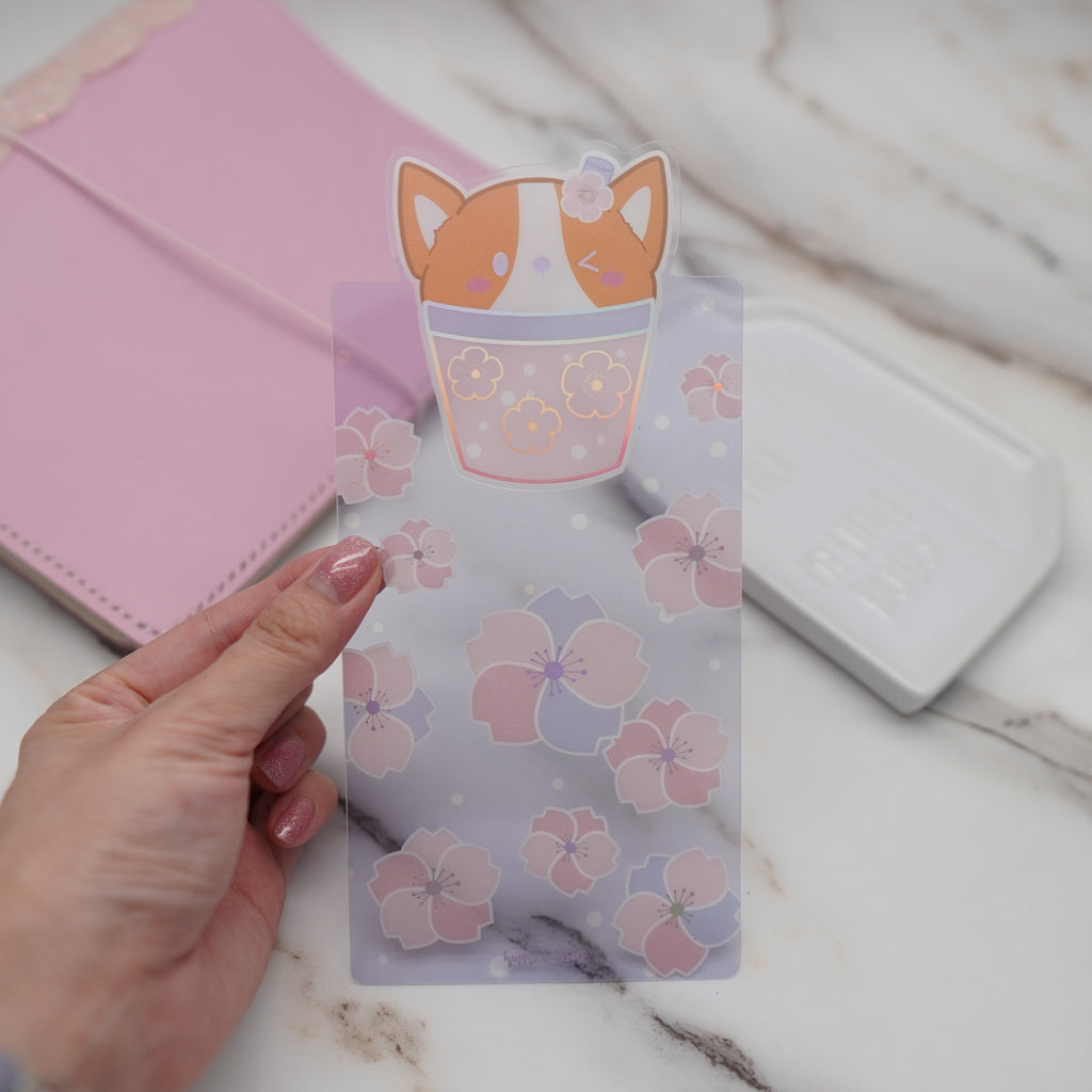 Hobo Washi Cards : Cherry Blossom 2 // Holo Pink Foil (Jumbo）