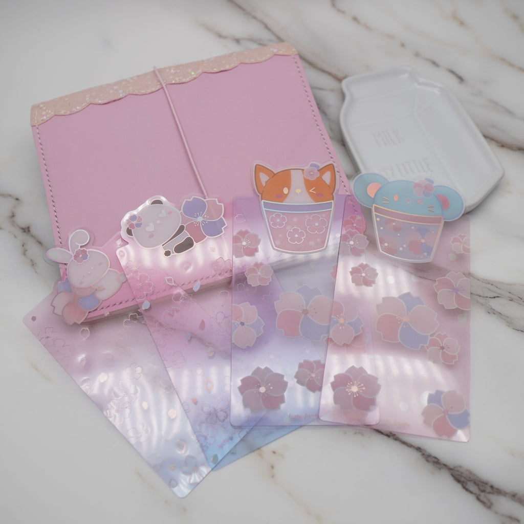 Hobo Washi Cards : Cherry Blossom 2 // Holo Pink Foil (Jumbo）