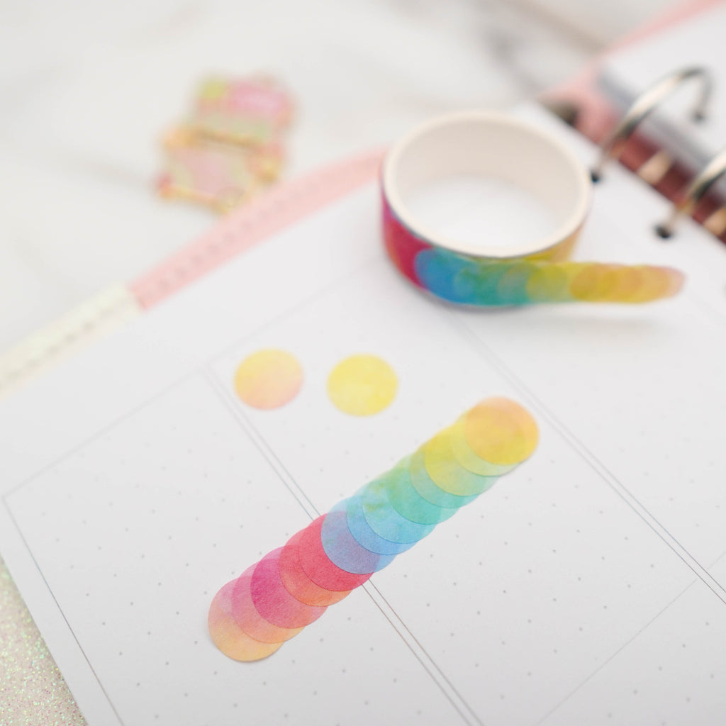 Die Cut Washi Tape : Foodie's Delight // Rainbow Round Dots