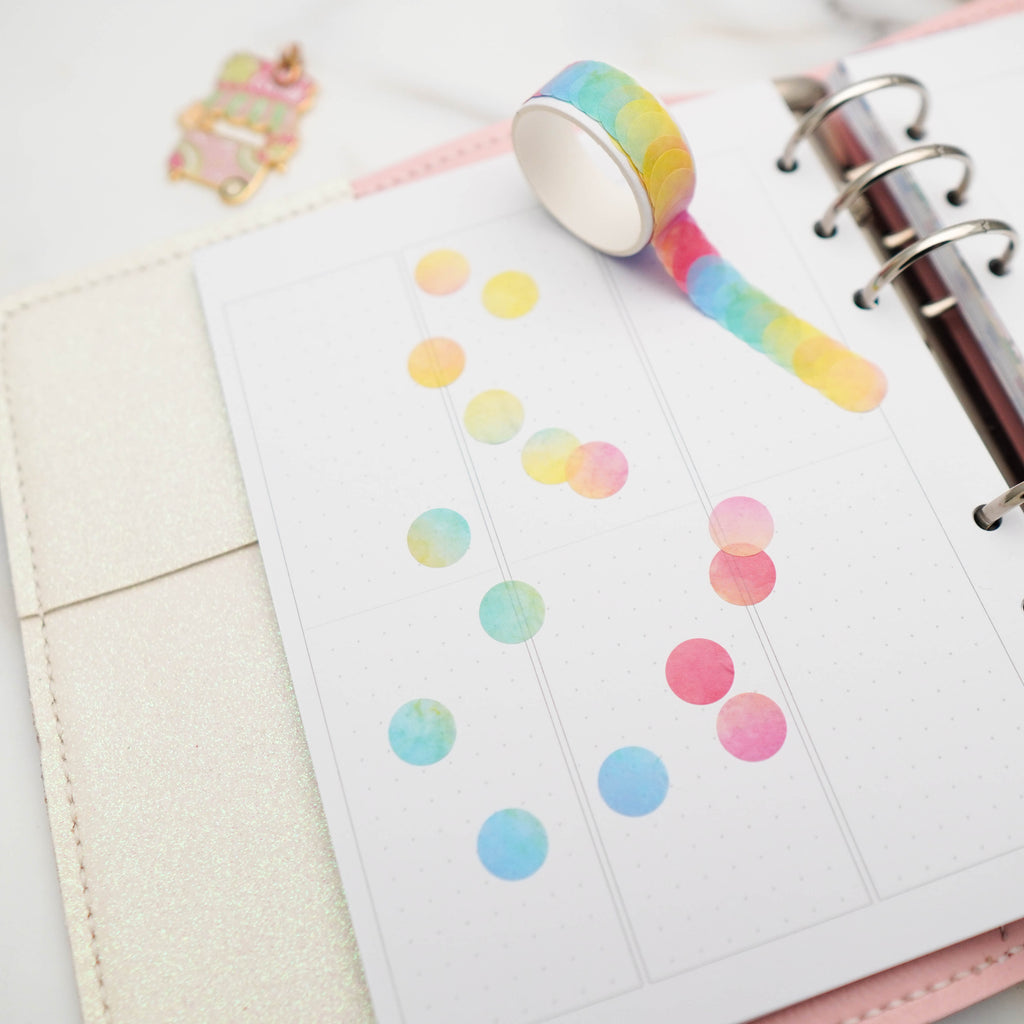 Die Cut Washi Tape : Foodie's Delight // Rainbow Round Dots