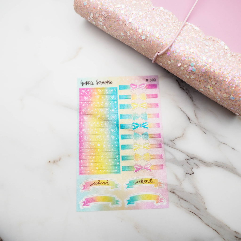 Planner Stickers : Foodie's Delight  // Semi-Transparent Glitter Header (B399)