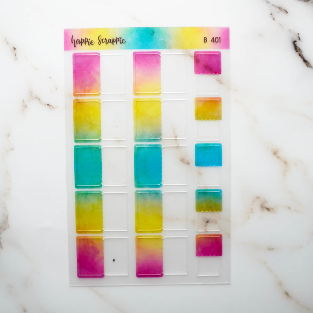 Planner Stickers : Foodie's Delight  // Semi-Transparent Rainbow Tabs (B401)