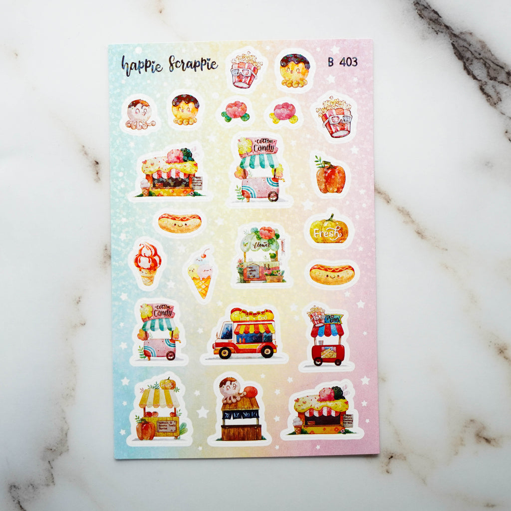 Planner Stickers : Foodie's Delight //  Elements (B403)  // Glitter Overlay (Collab with Molly)