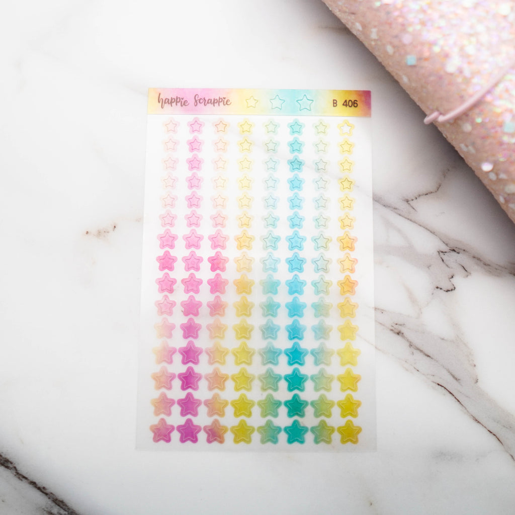 Planner Stickers : Foodie's Delight  // Semi-Transparent Tiny Rainbow Stickers