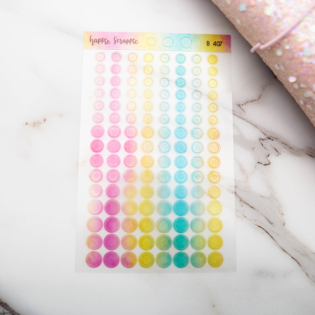 Planner Stickers : Foodie's Delight  // Semi-Transparent Tiny Rainbow Stickers