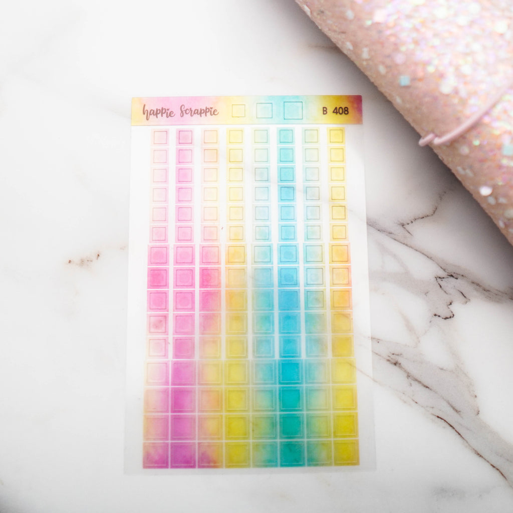 Planner Stickers : Foodie's Delight  // Semi-Transparent Tiny Rainbow Stickers